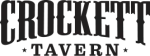 CROCKETT TAVERN logo in dark, stylized retro font with star accents and a bold “CROCKETT” over “TAVERN” ending in a period.
